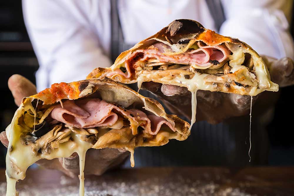 SPINACH, MUSHROOM & SALAMI CALZONE