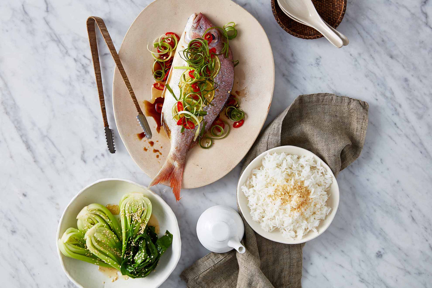 StTEAMED ASIAN STYLE SNAPPER