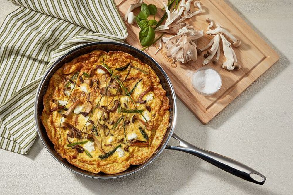 WILD MUSHROOM AND ASPARAGUS FRITTATA