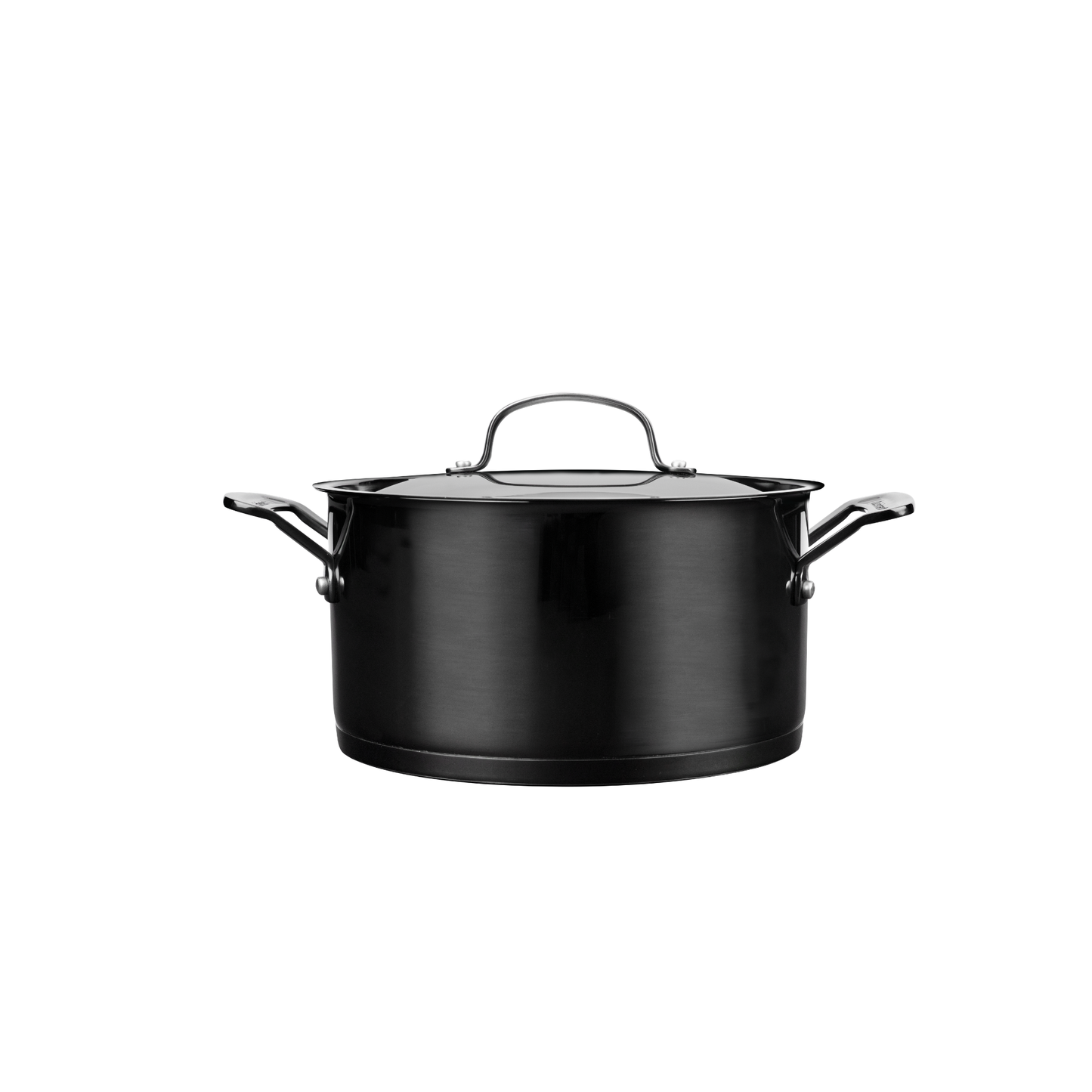 MSS66-24C -  6-QUART MICA SHINE BLACK STAINLESS STEEL COVERED STOCKPOT
