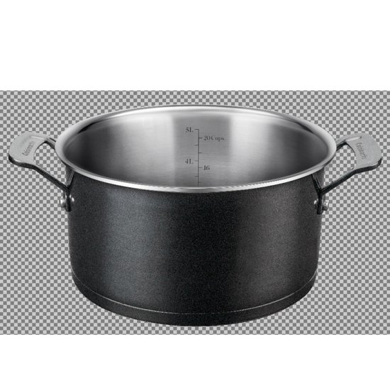 MSS66-24C -  6-QUART MICA SHINE BLACK STAINLESS STEEL COVERED STOCKPOT