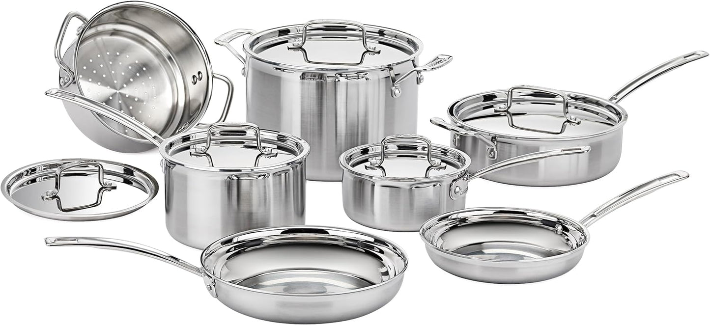 MCPS-12N -12PIECE MULTICLAD PRO TRIPLE PLY STAINLESS  COOKWARE