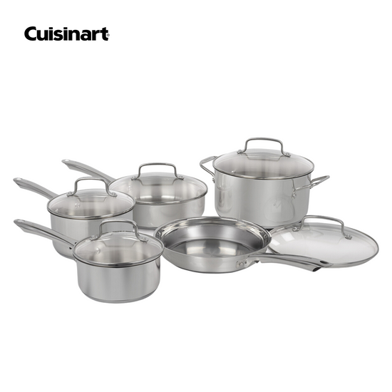 10-PIECE STAINLESS STEEL COOKWARE SET