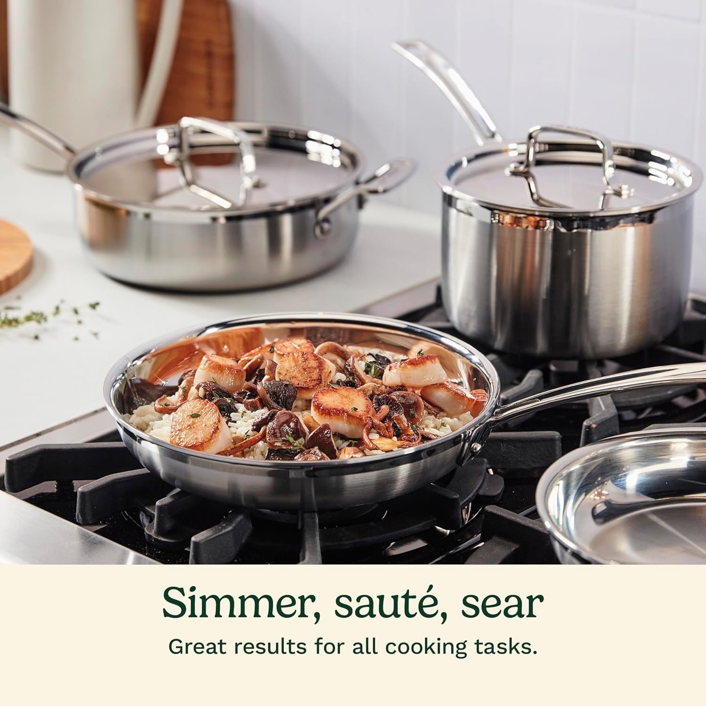 MCPS-12N -12PIECE MULTICLAD PRO TRIPLE PLY STAINLESS  COOKWARE